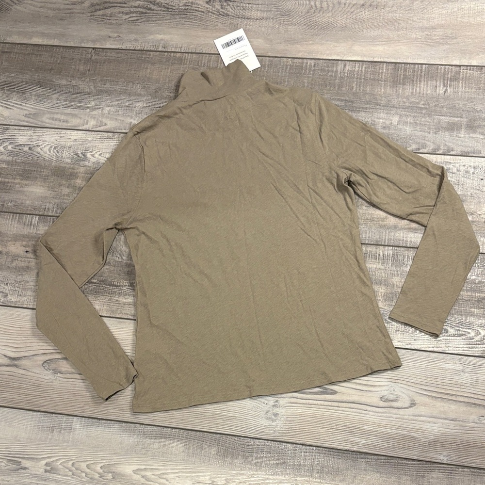 Everlane Taupe Tan Long Sleeve Turtleneck Thin Knit Top NWT Small - Picture 6 of 6